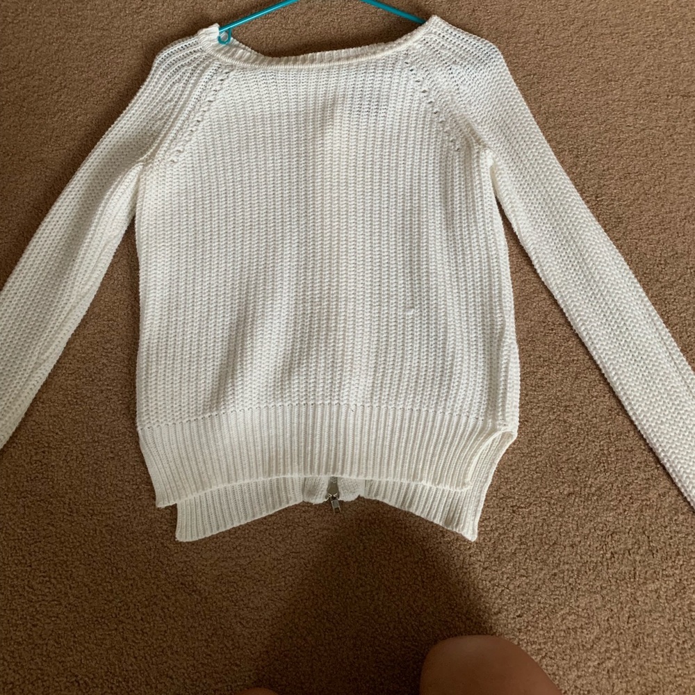 White zip up sweater!